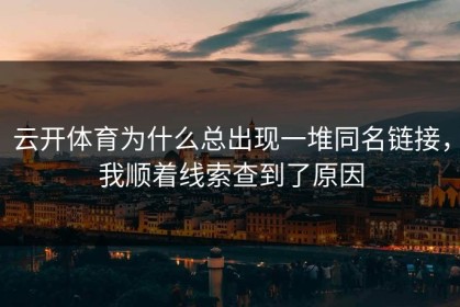 云开体育为什么总出现一堆同名链接，我顺着线索查到了原因