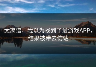 太离谱，我以为找到了爱游戏APP，结果被带去仿站