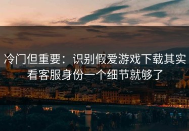 冷门但重要：识别假爱游戏下载其实看客服身份一个细节就够了