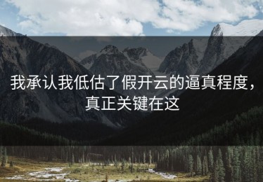 我承认我低估了假开云的逼真程度，真正关键在这