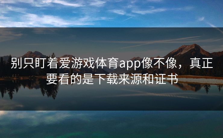 别只盯着爱游戏体育app像不像,真正要看的是下载来源和证书 别只盯着爱游戏体育app像不像,真正要看的是下载来源和证书